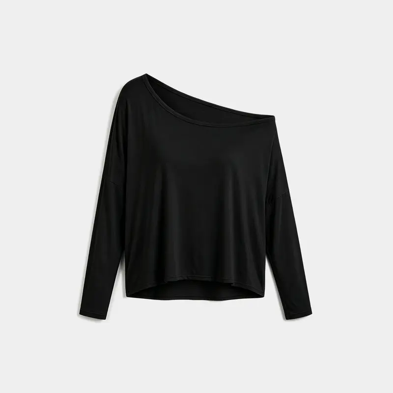 Women's Oversized Off Shoulder Batwing Sleeve Stretchy Gym Top