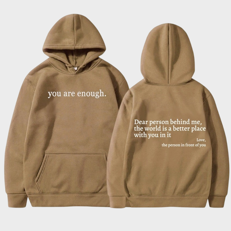 'You Are Enough' Fleece Lined Graphic Hoodie Unisex