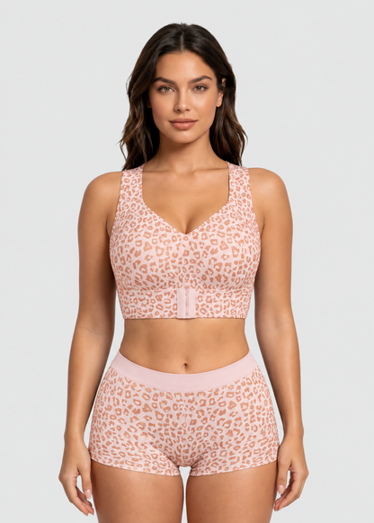 Cross Back Front Closure Wireless Posture Support Bra