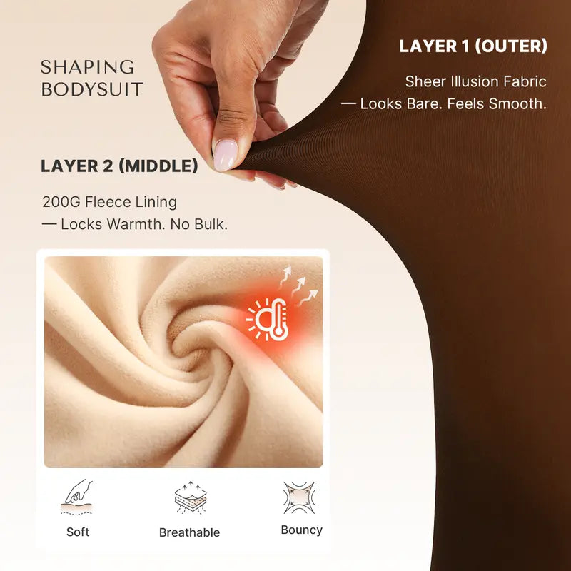 Supplier detail showing the sheer-look outer fabric and fleece lining