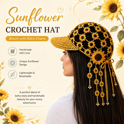 ☀ 🌻 Knitted Sunflower Hollow-Out Baseball Cap