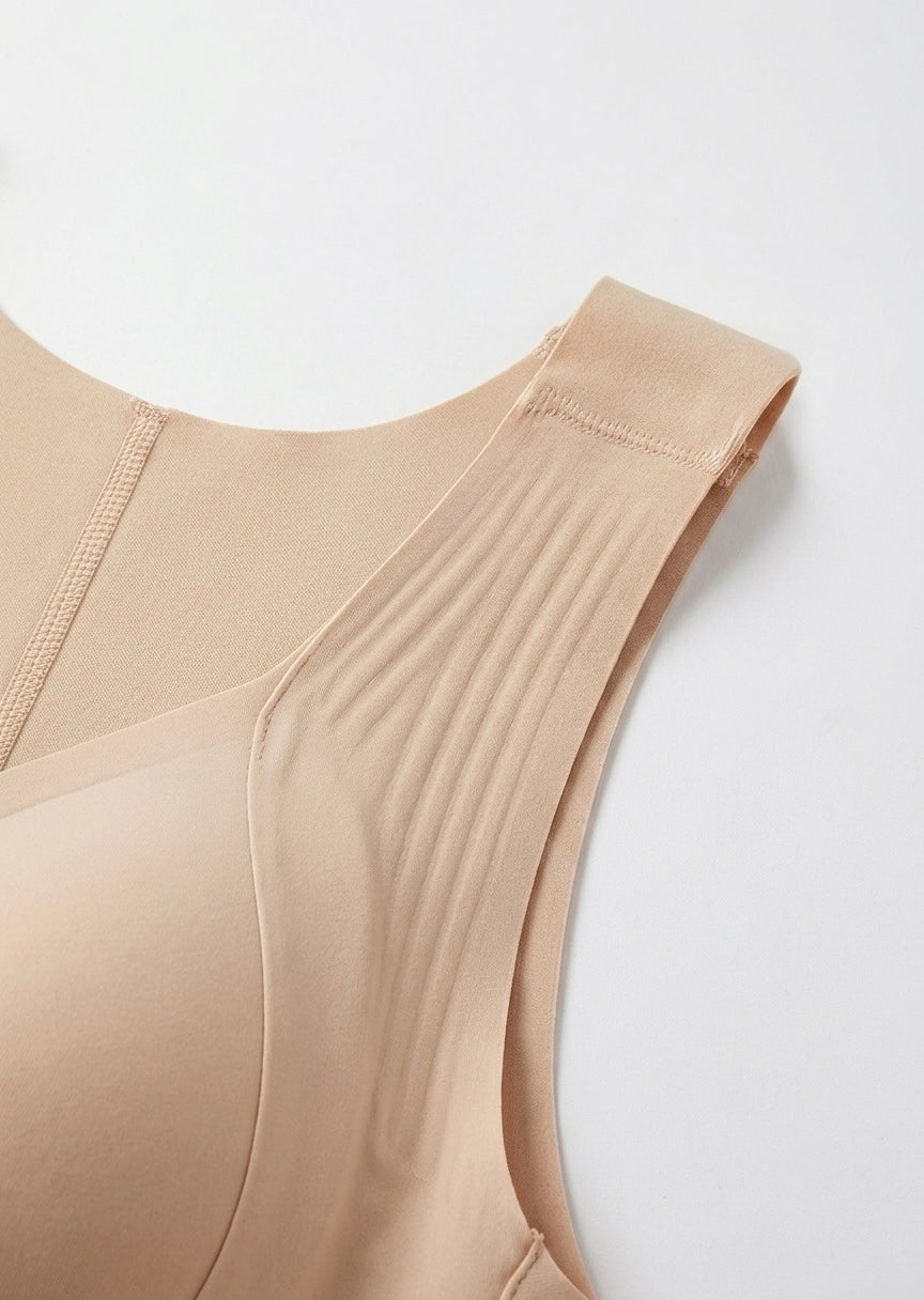 Cross Back Front Closure Wireless Posture Support Bra